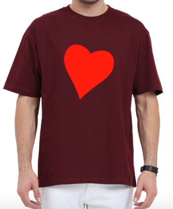 Oversized Heart on Oversized Tee