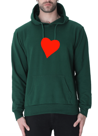 Heart on a hoodie