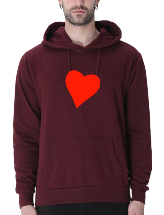 Heart on a hoodie